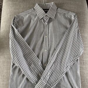 Banana Republic Grey Slim Fit Dress Shirt Sz: Medium